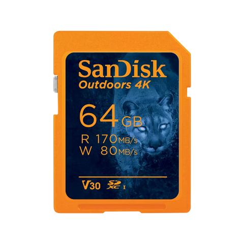 SanDisk Outdoors 4K SD UHS-I Card Two, 64GB